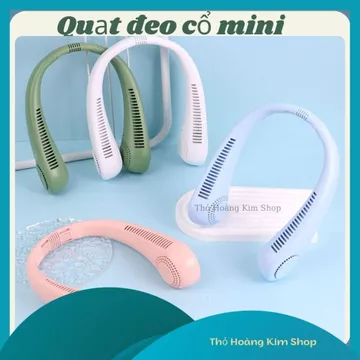 Quạt đeo cổ mini không cánh tích điện USB quạt 3 chế độ gió, quạt đeo cổ mini, Quạt mini tích điện dùng cổ, Quạt sạcpin