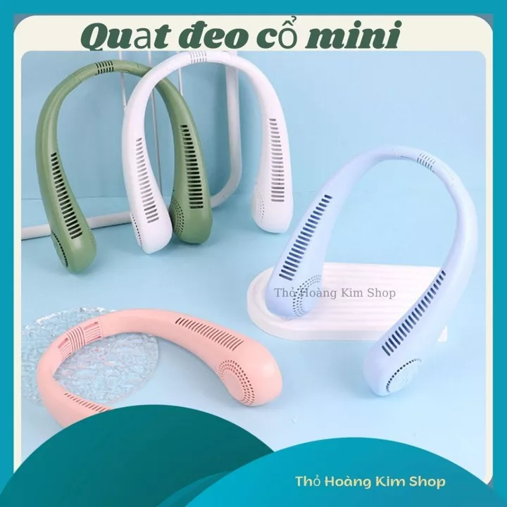 Quạt đeo cổ mini không cánh tích điện USB quạt 3 chế độ gió, quạt đeo cổ mini, Quạt mini tích điện dùng cổ, Quạt sạcpin