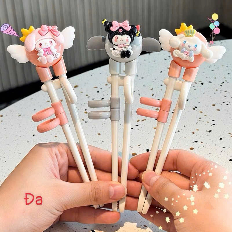 Đũa tập ăn cho bé nhiều hình cute đũa xỏ ngón