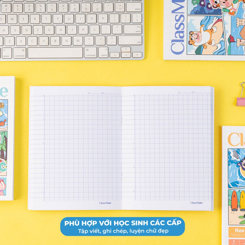 Tập Học Sinh Miền Nam Classmate Vở 4 Ô Ly A5 120GSM Không Thấm Mực 96 Trang Vở 4 Ô Li 2x2mm Vở Học Sinh Cấp 1 NA5-09-001