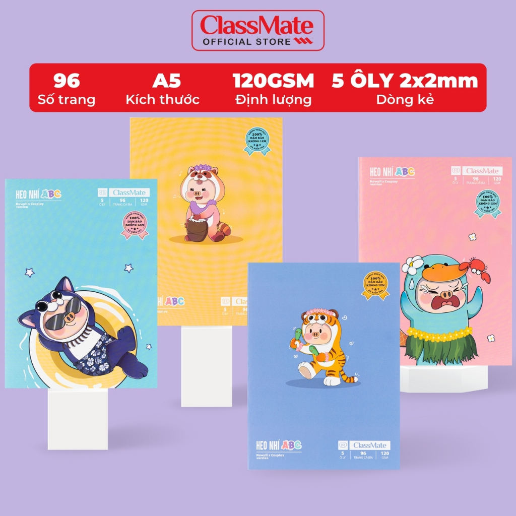 Tập Học Sinh Miền Nam 120gsm Classmate Vở 5 Ô Ly A5 Không Thấm Mực 96 Trang Vở 5 Ô Li 2x2mm Vở Học Sinh Cấp 1 NA5-09-002