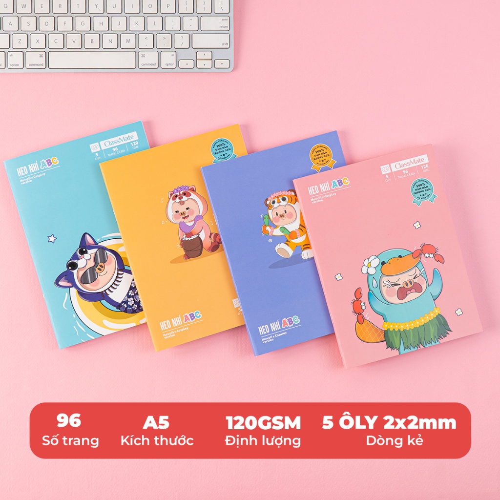 Tập Học Sinh Miền Nam 120gsm Classmate Vở 5 Ô Ly A5 Không Thấm Mực 96 Trang Vở 5 Ô Li 2x2mm Vở Học Sinh Cấp 1 NA5-09-002