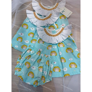 SET (áo + chip) SMOCK CÔ GÁI XINH ( quần xanh )