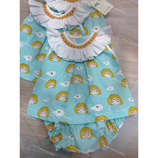 SET (áo + chip) SMOCK CÔ GÁI XINH ( quần xanh )