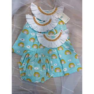 SET (áo + chip) SMOCK CÔ GÁI XINH ( quần xanh )