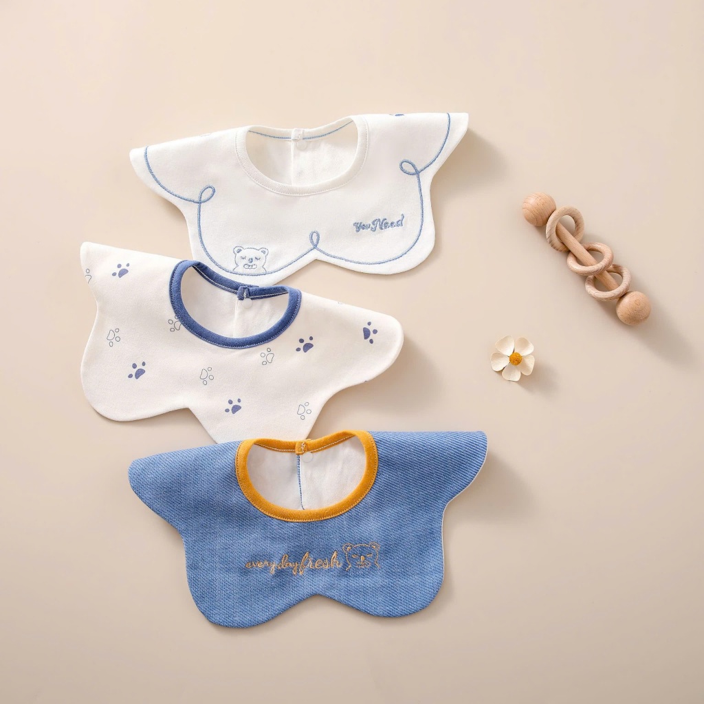 Set khăn yếm giữ ấm cổ trẻ em có cúc bấm mẫu xinh yêu hàng QCCC
