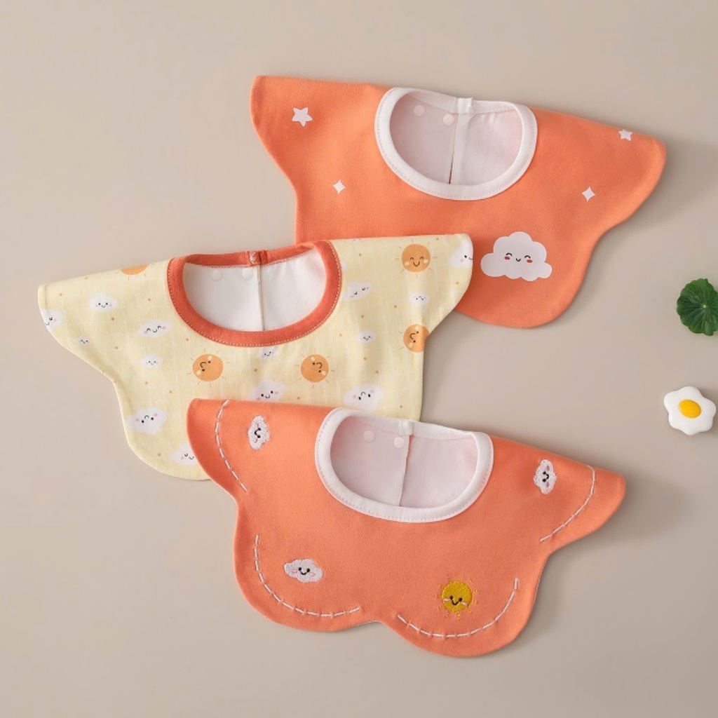 Set khăn yếm giữ ấm cổ trẻ em có cúc bấm mẫu xinh yêu hàng QCCC