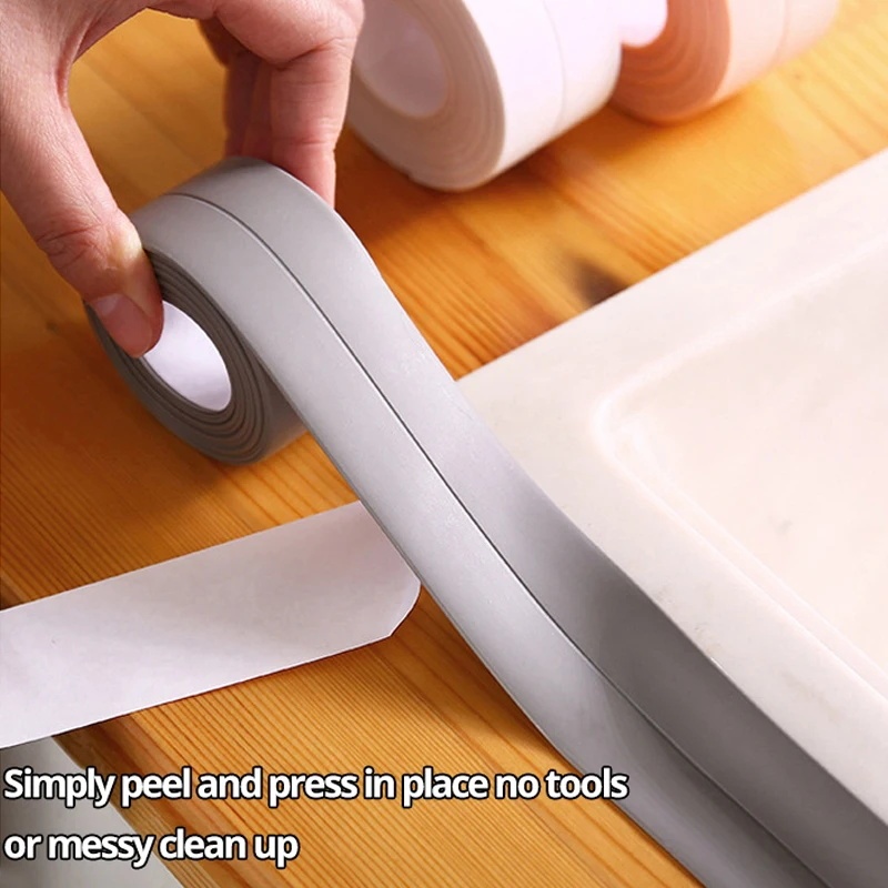 [ XẢ HÀNG- SIÊU RẺ ]-Băng Keo PVC Chống nước Dán Viền Bếp Băng Dính Dán Mép Tường Chống Ẩm Mốc
