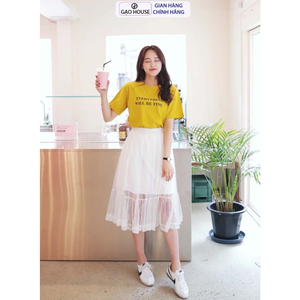 Ảnh Áo Phông Nữ Form Vừa chính hãng Gạo House - Áo Thuin Chất Mịn, Không Xù, Mặc Cực Thoải Mái MAT12 2
