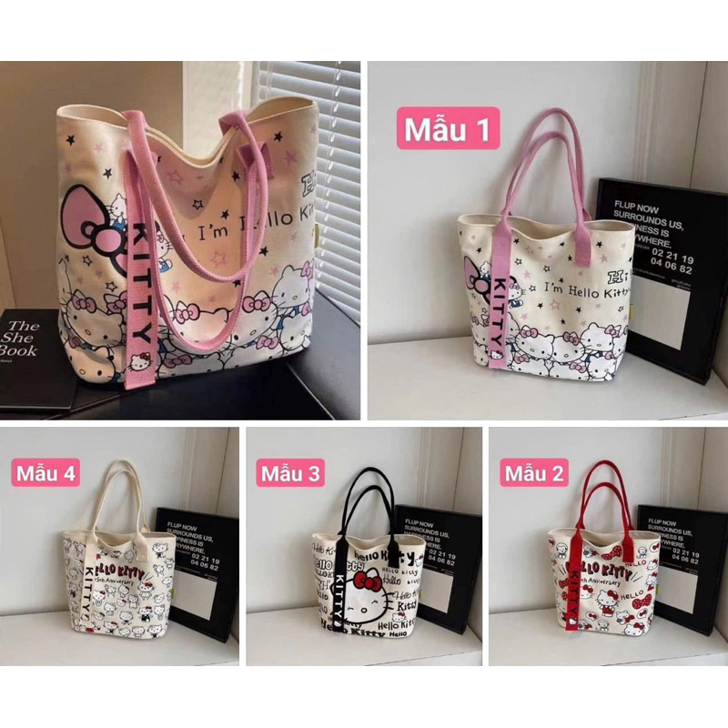 Túi tote hello kitty khoá kéo - Túi xách đi học, đi chơi, túi đeo vai
