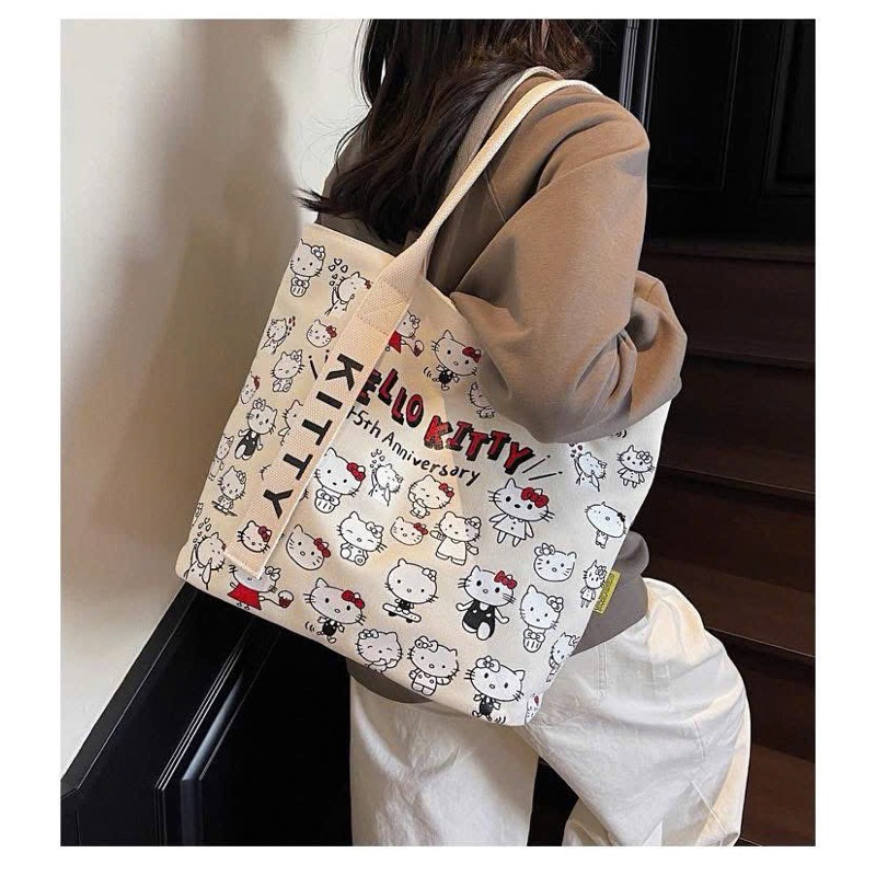 Túi tote hello kitty khoá kéo - Túi xách đi học, đi chơi, túi đeo vai