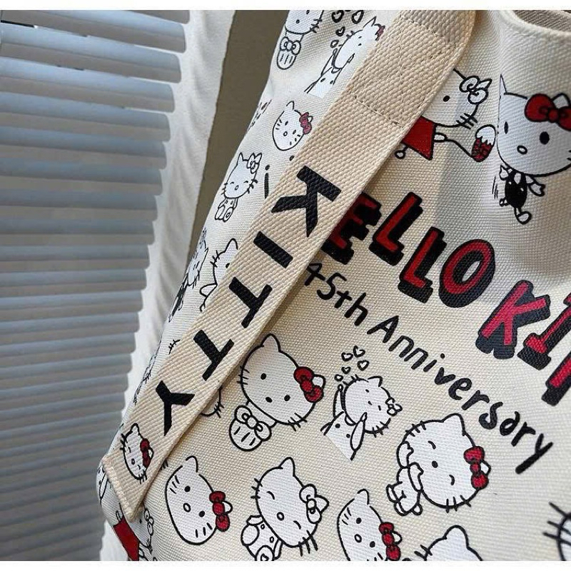 Túi tote hello kitty khoá kéo - Túi xách đi học, đi chơi, túi đeo vai
