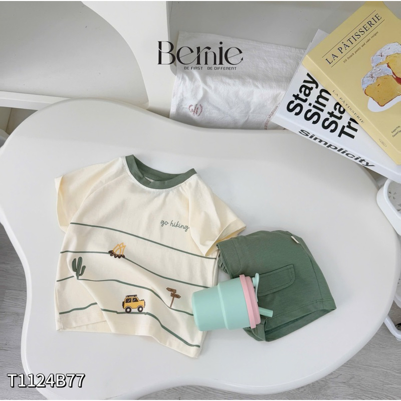 Set cộc tay Go Hiking Bernie, Bộ côc tay cotton cho bé trai chất liệu mềm thấm hút mồ hôi 9-24kg
