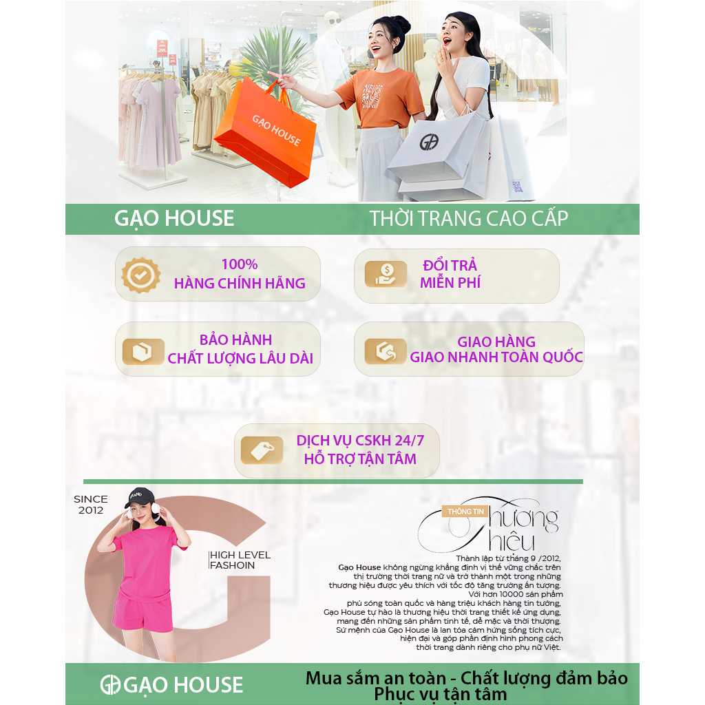 Ảnh Áo Phông Nữ Form Vừa chính hãng Gạo House - Áo Thuin Chất Mịn, Không Xù, Mặc Cực Thoải Mái MAT12 1