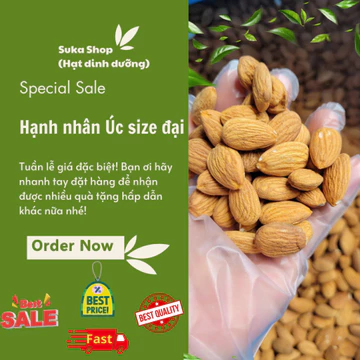 Hạnh nhân lõi Úc, hạnh nhân rang bơ, hạnh nhân 500g/hũ or túi