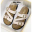Dép sandal nữ quai khuy đế mềm êm châm 3cm phối khóa xinh đi học đi làm đi chơi 9807