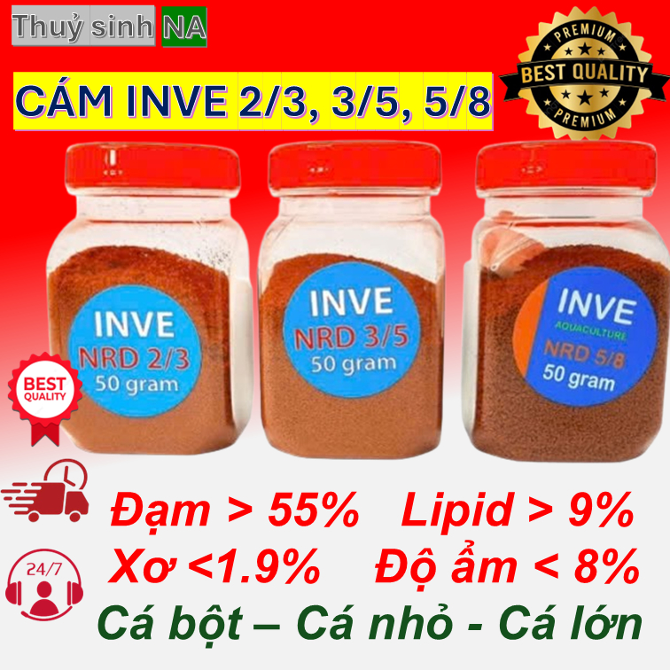 [NRD] Cám inve cho cá cảnh, cá bảy màu 2/3, 3/5, 5/8 bổ sung dưỡng chất ...