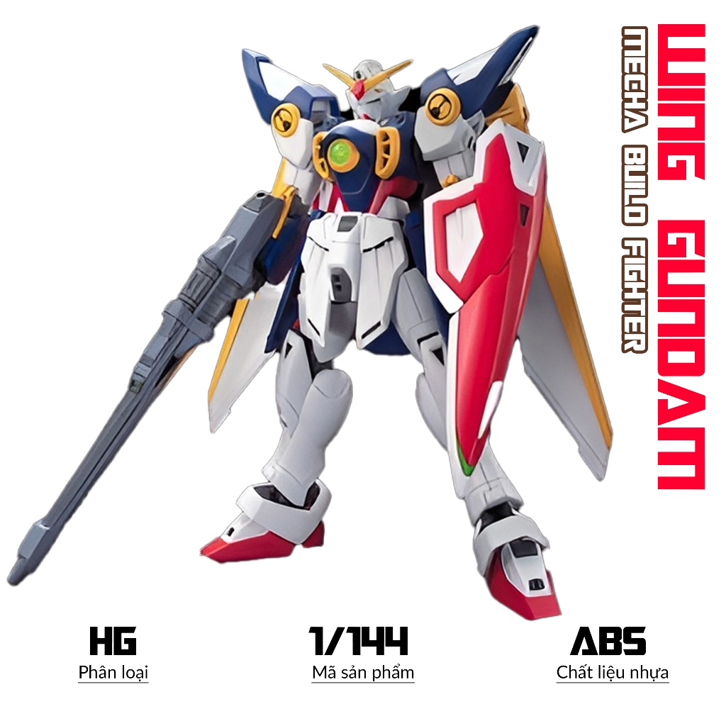 Mô hình lắp ráp HG Wing Mecha Fighter, 1/144 Mô hình nhựa, Đồ chơi xếp ...