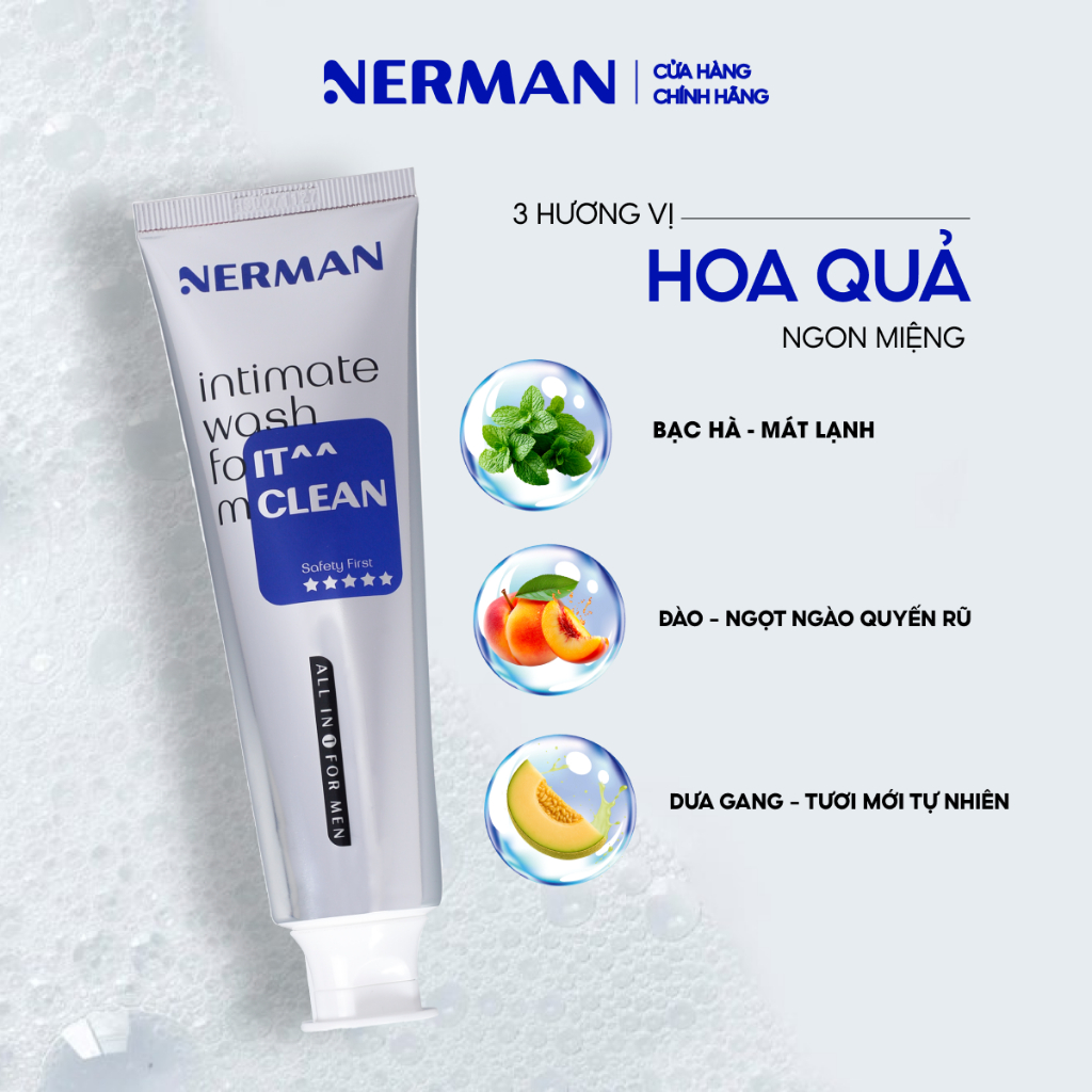 Ảnh Gel vệ sinh nam giới Nerman IT CLEAN hương vị hoa quả 100ml/chai 4