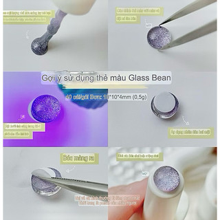 Hạt thuỷ tinh dùng làm bảng màu sơn gel - set 40 cái