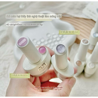 Hạt thuỷ tinh dùng làm bảng màu sơn gel - set 40 cái