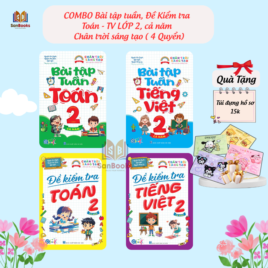 Ảnh Combo Bài tập Tuần, Đề kiểm tra Toán và Tiếng việt Lớp 2 - Chân trời Sáng tạo, cả năm học  (4 cuốn) 1