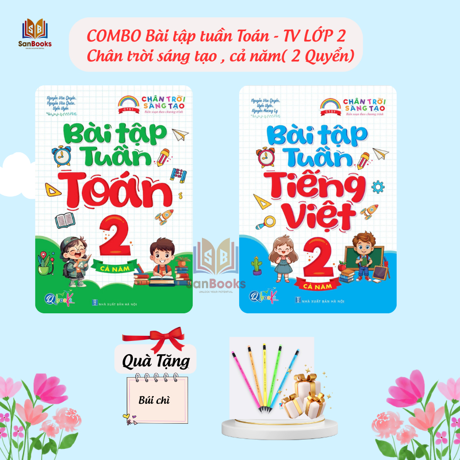 Ảnh Combo Bài tập Tuần, Đề kiểm tra Toán và Tiếng việt Lớp 2 - Chân trời Sáng tạo, cả năm học  (4 cuốn) 2