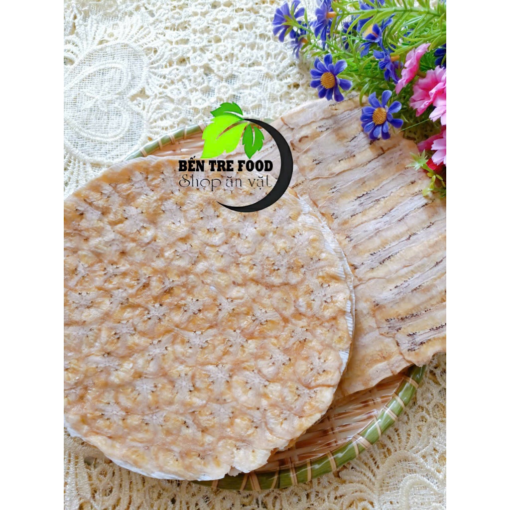 Combo 500gr Chuối sấy mix 2 vị ( bánh phồng sữa dán chuối và chuối sấy nguyên chất Bến Tre)-đồ ăn vặt