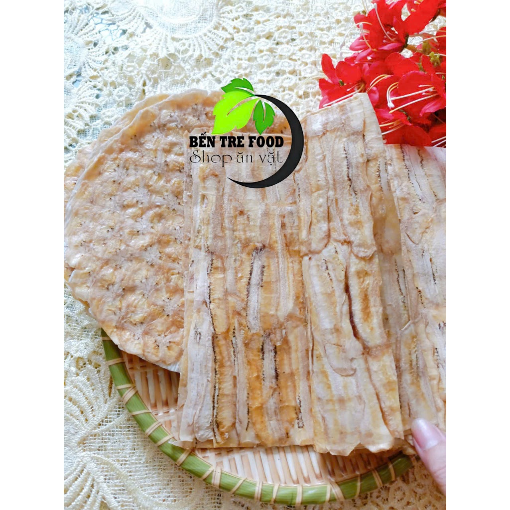 Combo 500gr Chuối sấy mix 2 vị ( bánh phồng sữa dán chuối và chuối sấy nguyên chất Bến Tre)-đồ ăn vặt
