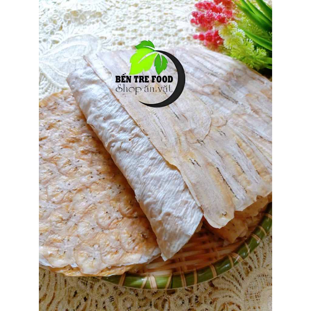 Combo 500gr Chuối sấy mix 2 vị ( bánh phồng sữa dán chuối và chuối sấy nguyên chất Bến Tre)-đồ ăn vặt