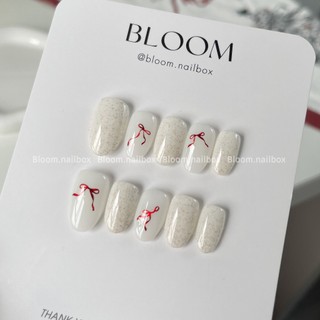 [B35] Nailbox thiết kế form ngắn sơn gel ngũ cốc nơ đỏ nổi bật by Bloom.nailbox