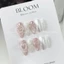 Nailbox thiết kế hồng mắt mèo tráng gương nữ tính nơ lấp lánh by Bloom.nailbox