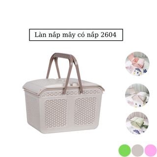 Làn đi sinh ,Giỏ nhựa đựng quần áo có nắp ,có quai xách Việt Nhật cho mẹ và bé 2604/2608