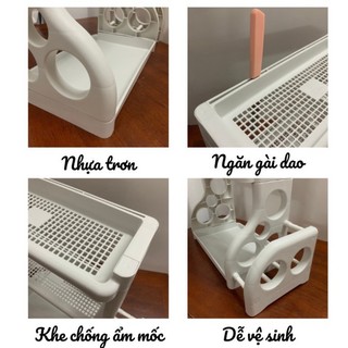 Kệ đựng gia vị ,Giá để gia vị 2 tầng chữ H đa năng tiện ích nhựa Việt Nhật 5566