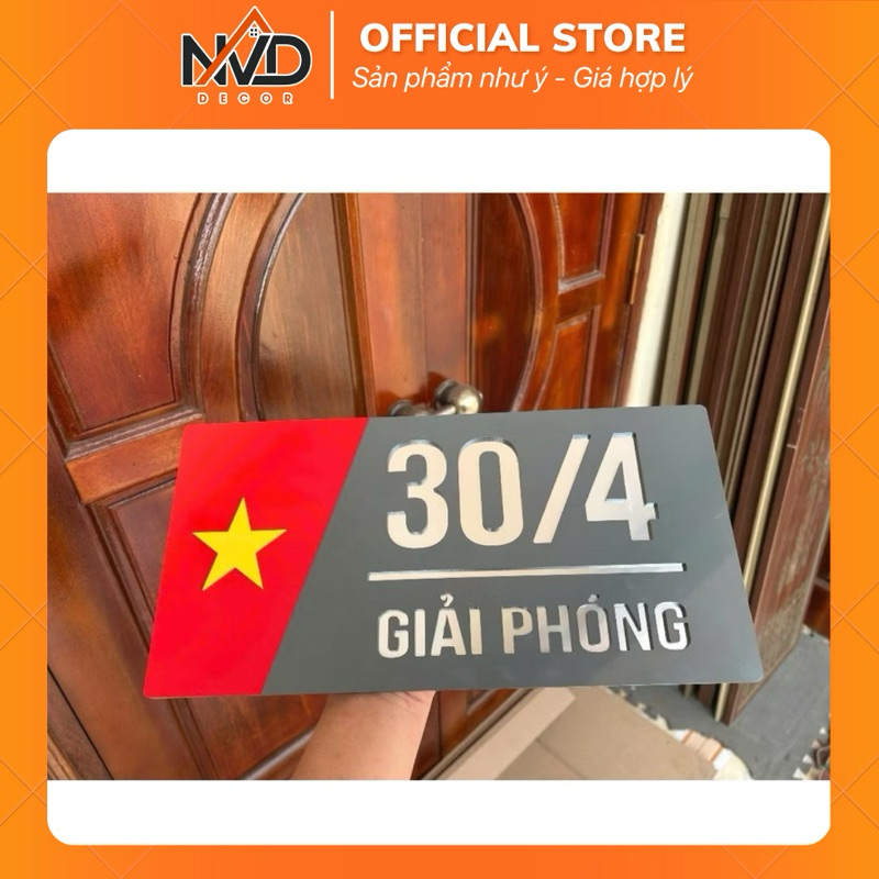 BẢNG SỐ NHÀ Alcorest + Mica CAO CẤP LÀM THEO YÊU CẦU màu gương trắng