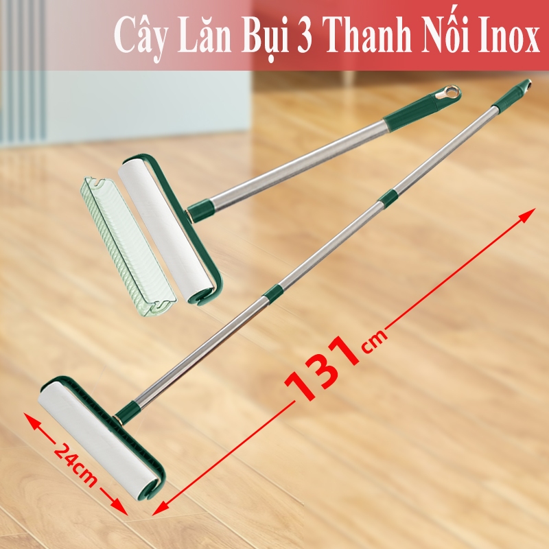 24cm*Dài131 Cây Lăn Bụi 3 Thanh Dài Inox, Làm Sạch Quần Áo,lăn Giường, Safa -Màn Rèm Siêu Tiện Dụng】