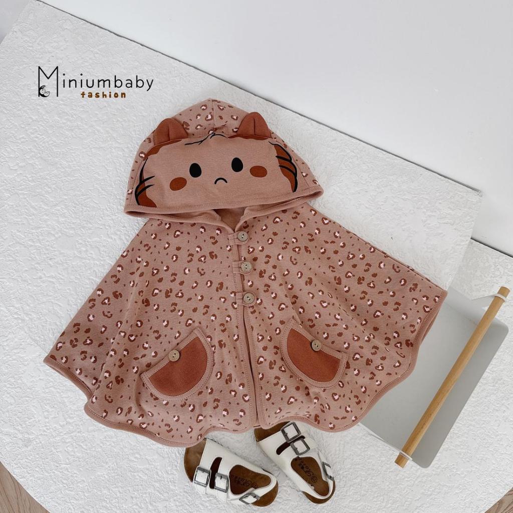 Áo choàng chống nắng cho trẻ em miniumbabyfashion, kiểu cánh dơi bé gái chất cotton-HUOUHONG
