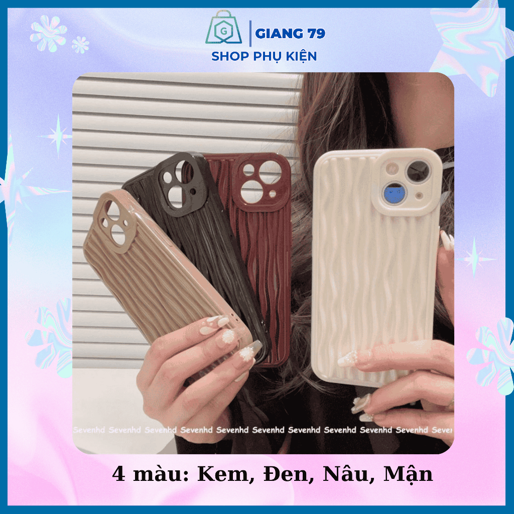 Ốp lưng iPhone Thời trang Vân sóng TPU dẻo, tạo  phong cách riêng iPhone 7 Plus -14 Pro Max