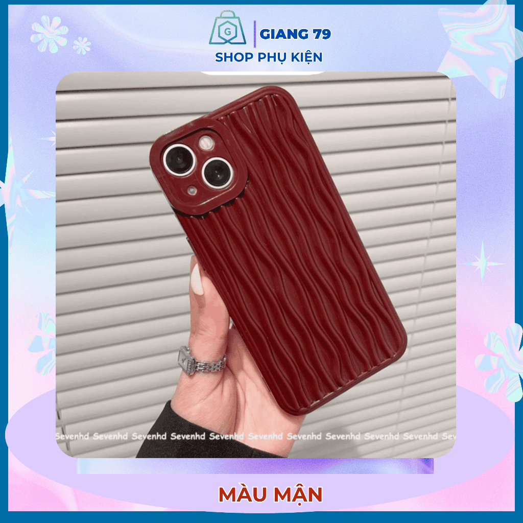 Ốp lưng iPhone Thời trang Vân sóng TPU dẻo, tạo  phong cách riêng iPhone 7 Plus -14 Pro Max