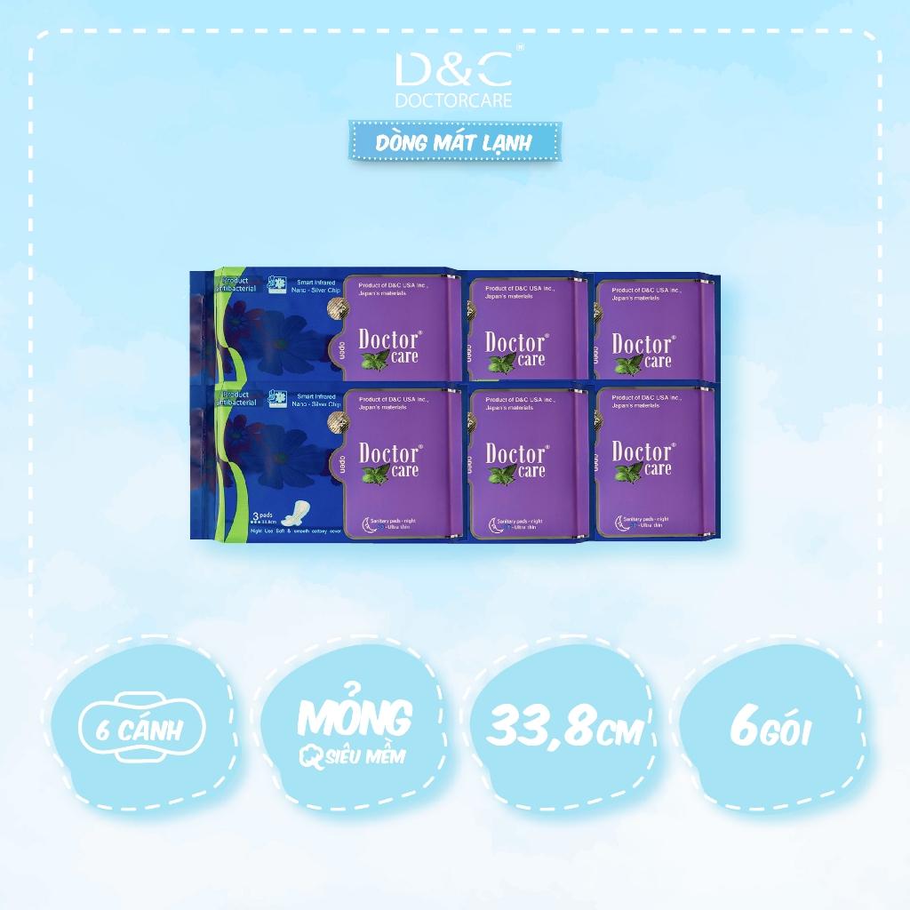 Ảnh Băng vệ sinh thảo dược D&C ban đêm 33.8cm Combo 6 gói 1