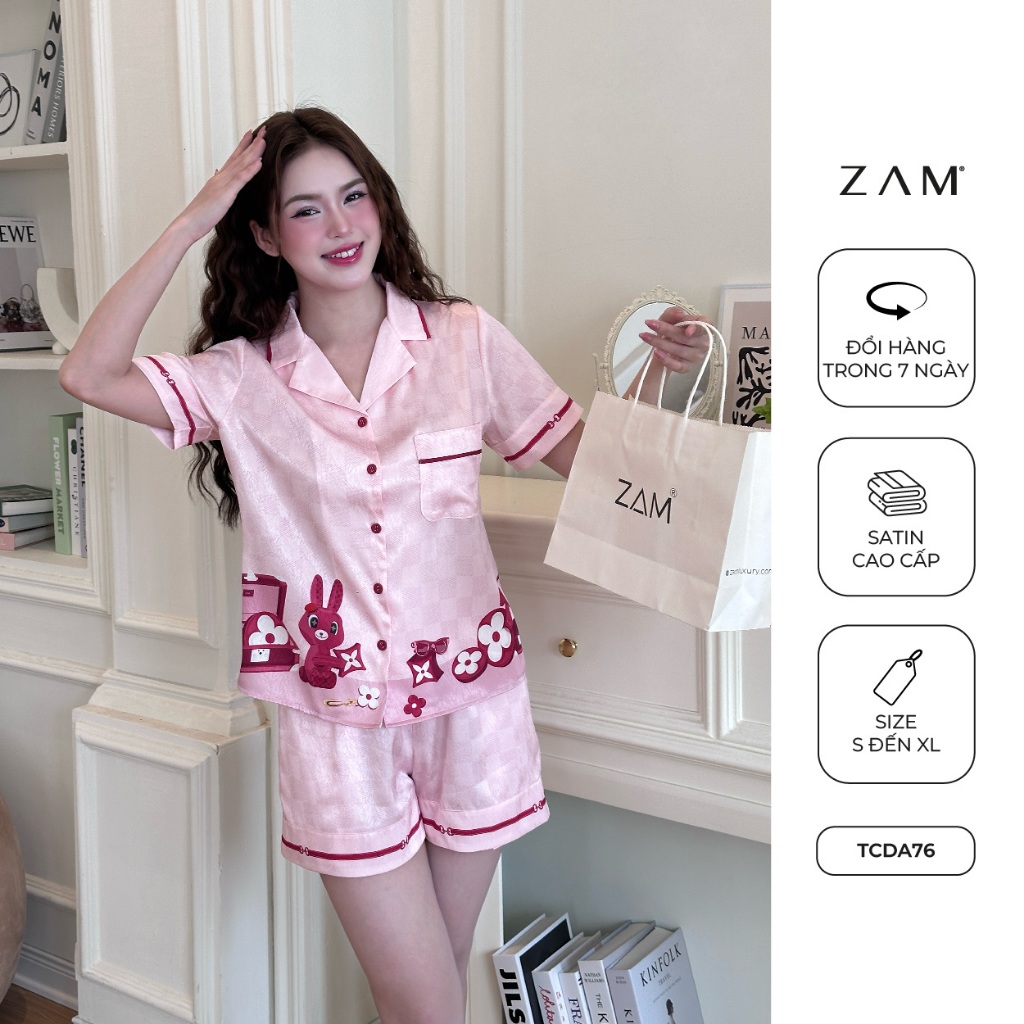 Ảnh BỘ MẶC NHÀ SHE BY ZAM - A76 - HỌA TIẾT THỎ HỒNG 4
