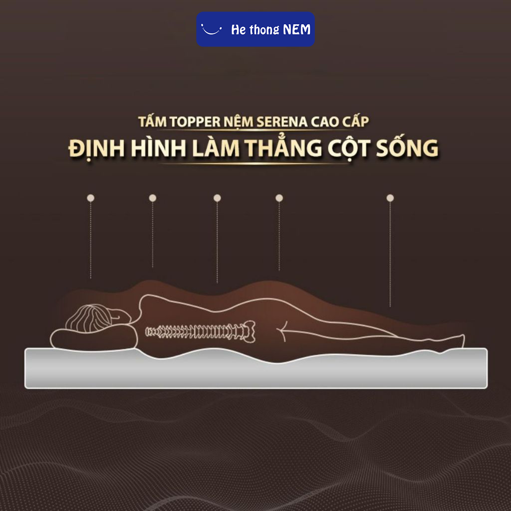 Ảnh Niệm Topper dày 9cm He thong NEM Cao Cấp Tấm Nệm Đệm Topper Toper Trải Giường Tăng Tiện Nghi Chuẩn Khách Sạn 5 Sao 2