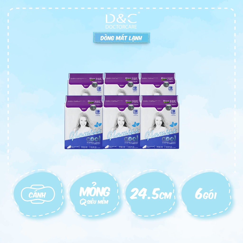 Ảnh Băng vệ sinh thảo dược Glamiss Cool ban ngày 24.5 cm Combo 6 gói 1