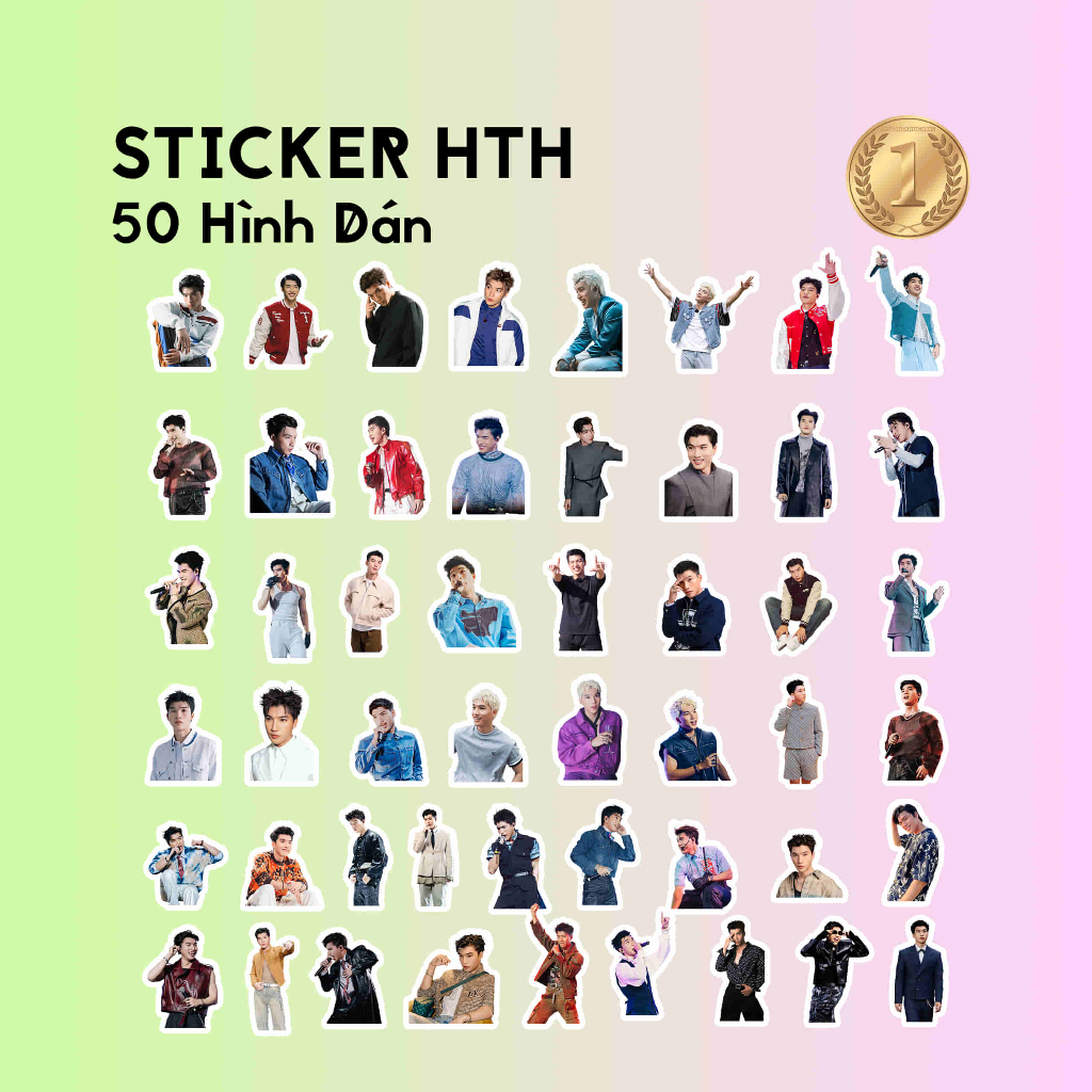 Sticker Anh Trai SET 50 hình Quang Hùng, Hiếu Thứ Hai, Rhyder, Negav ...