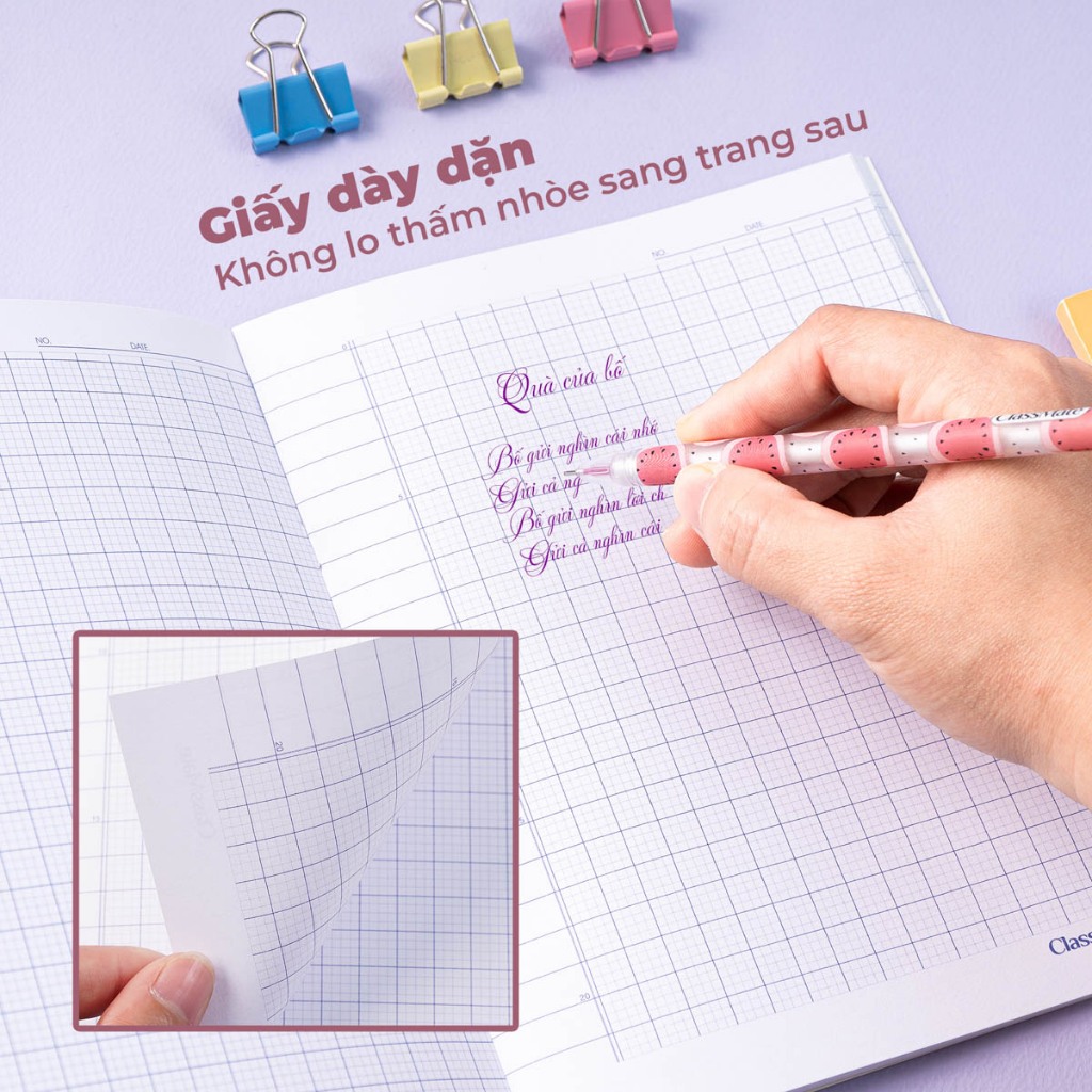 Tập Học Sinh Miền Nam 100gsm Classmate Vở 4 Ô Ly A5 Không Thấm Mực 96 Trang Vở 4 Ô Li 2x2mm Vở Học Sinh Cấp 1 NA5-09-005