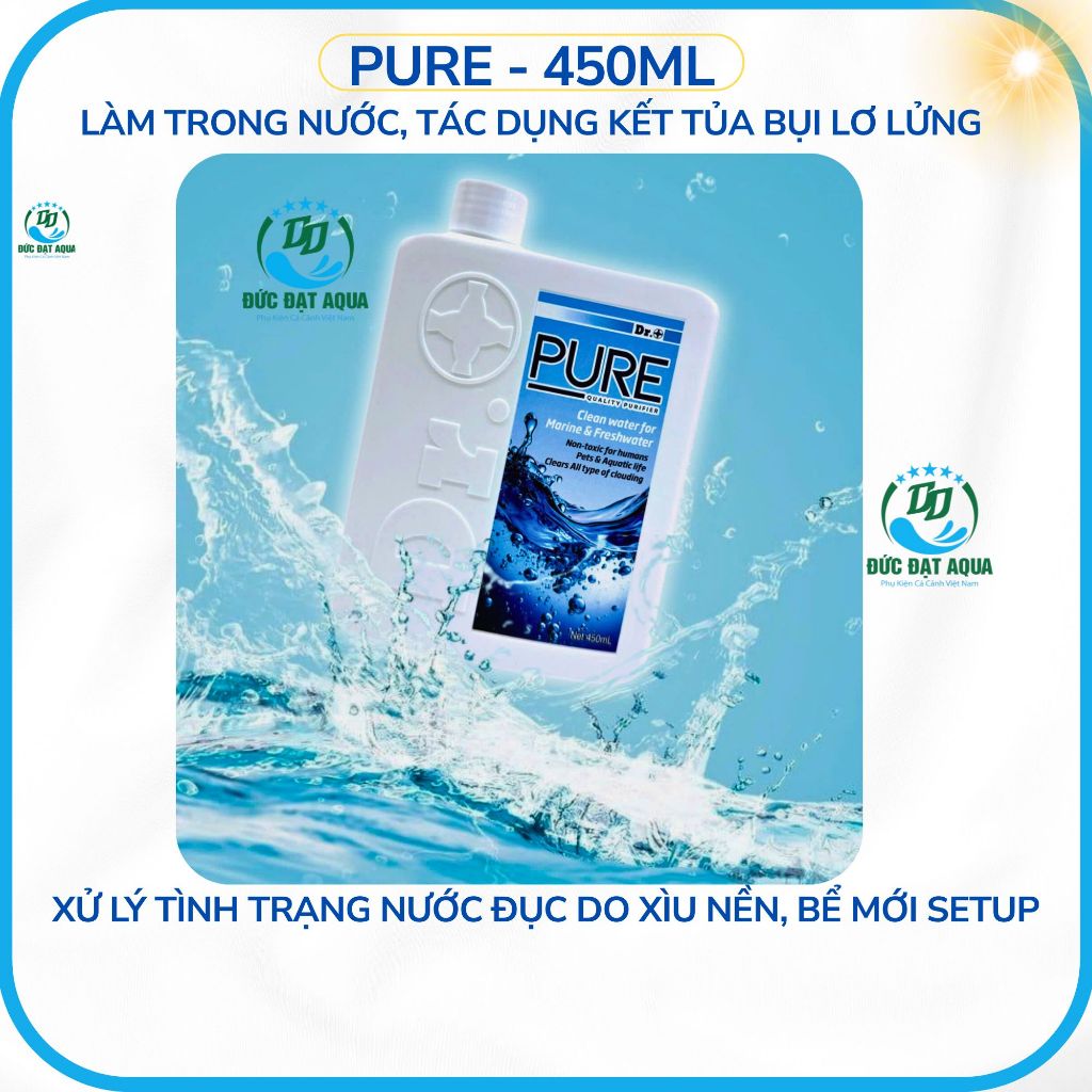 Pure - 450ml Làm trong nước, kết tủa bụi lơ lửng. Xử lý tình trạng nước đục, bể mới setup 2