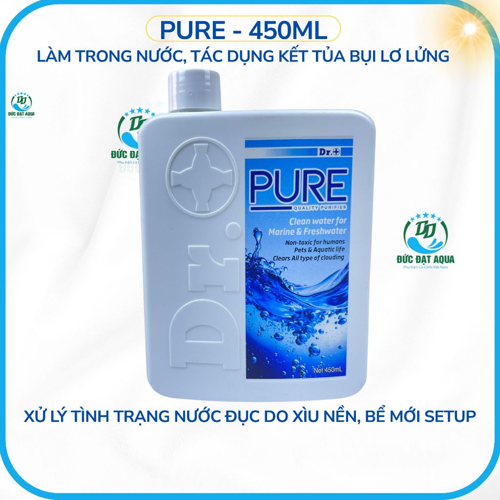 Pure - 450ml Làm trong nước, kết tủa bụi lơ lửng. Xử lý tình trạng nước đục, bể mới setup 5