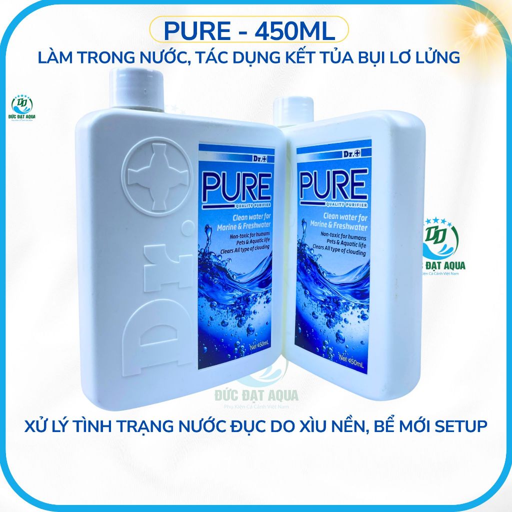 Pure - 450ml Làm trong nước, kết tủa bụi lơ lửng. Xử lý tình trạng nước đục, bể mới setup 3