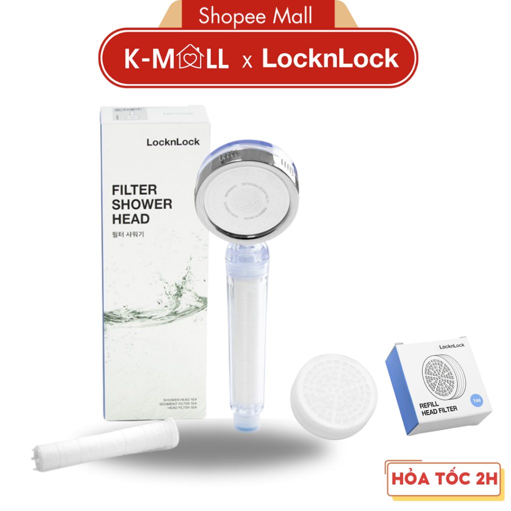 Đầu vòi sen lọc nước LocknLock Filter Shower Head an toàn cho cơ thể LBW400 LBW401 LBW402 - K-MALL