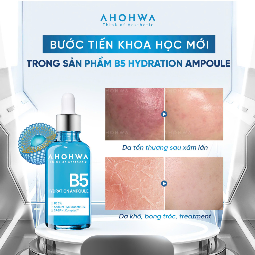 Serum Tinh Chất Phục Hồi Ahohwa Hydration Ampoule B5 30ml – Dưỡng Ẩm, Làm Dịu Da